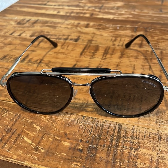 Tom Ford Double Bridge Metal Aviator Sunglasses - Picture 3 of 4